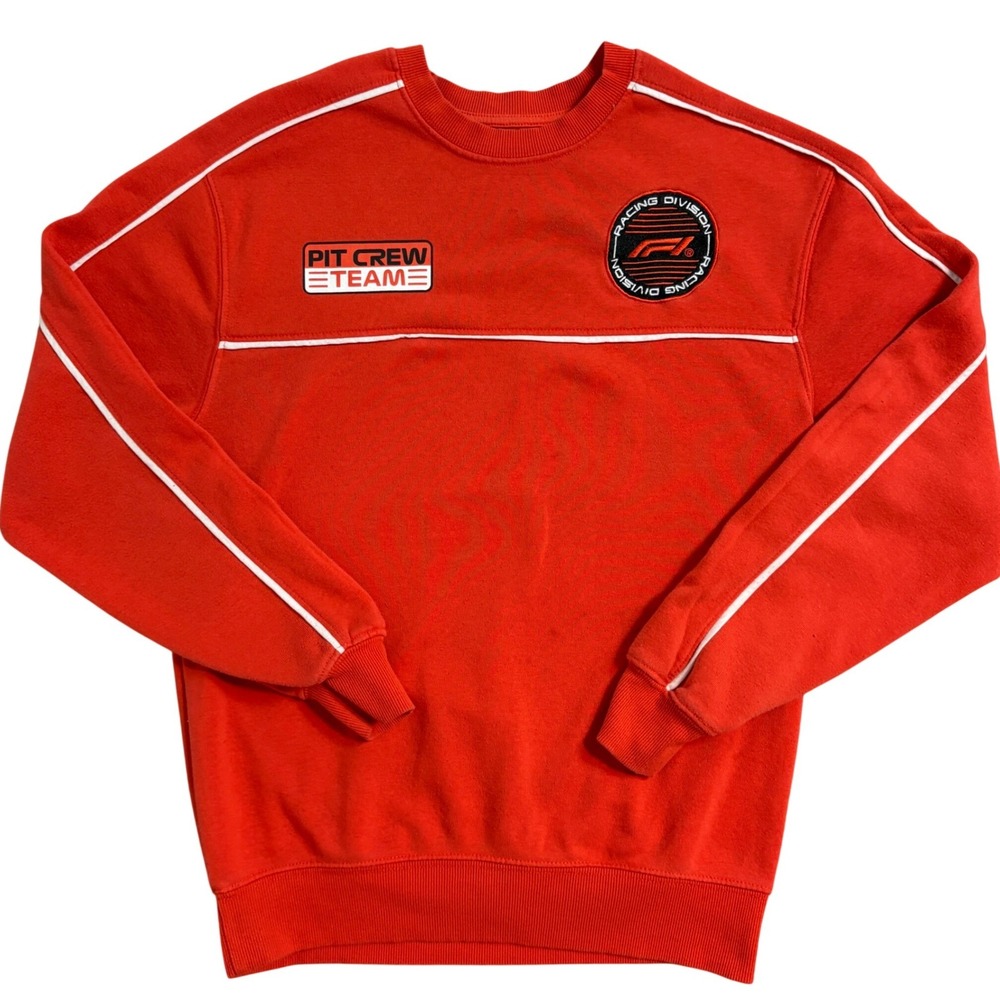 Formula 1 F1 Pit Crew Team Racing Sweatshirt Red Hybrid Apparel Mens XS